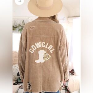 Peach Love California Cowgirl Shacket